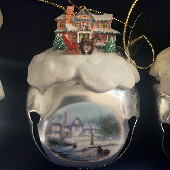 Three Thomas kinkade sleigh bells ornament collectibles - Picture 3 of 8